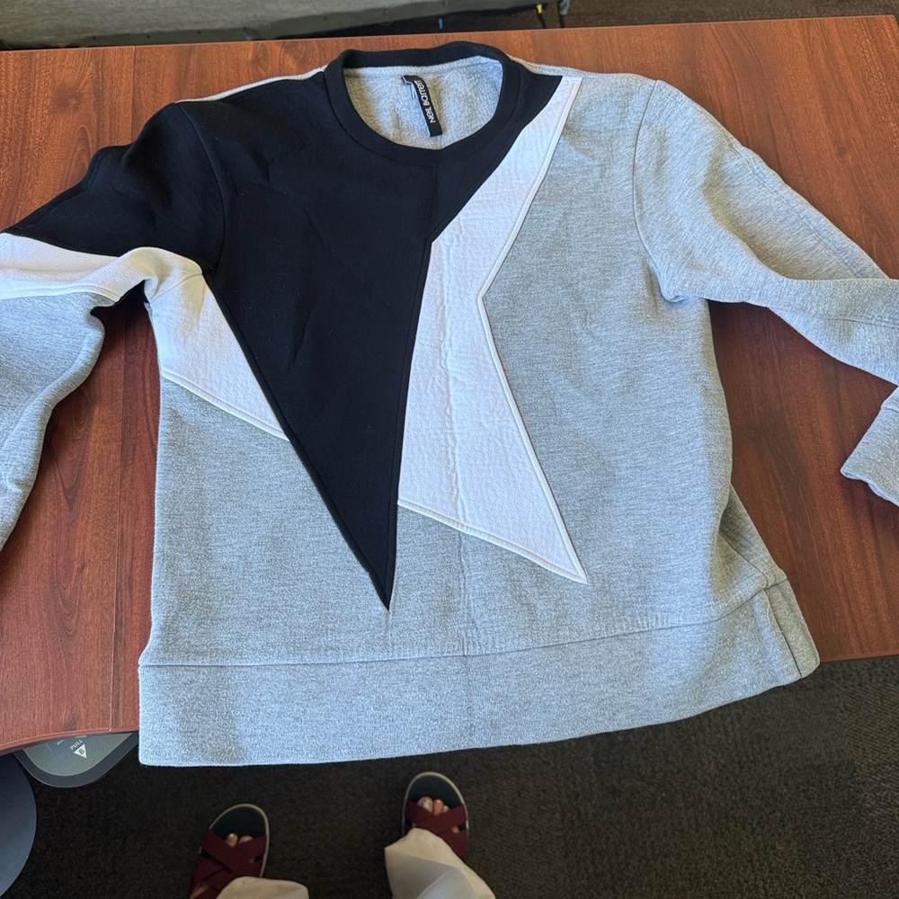 Neil Barrett color-block jersey sweatshirt
 - Black, White, Light Gray